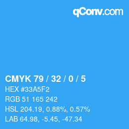 Color code: CMYK 79 / 32 / 0 / 5 | qconv.com