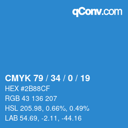 Color code: CMYK 79 / 34 / 0 / 19 | qconv.com