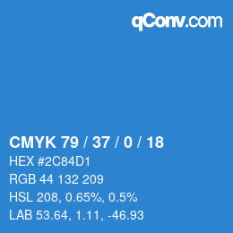 颜色代码: CMYK 79 / 37 / 0 / 18 | qconv.com