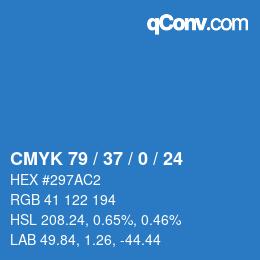 カラーコード: CMYK 79 / 37 / 0 / 24 | qconv.com