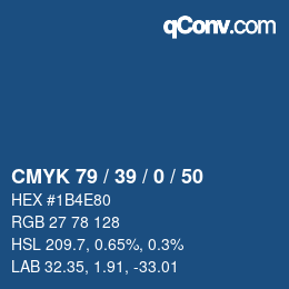Color code: CMYK 79 / 39 / 0 / 50 | qconv.com