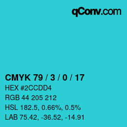 Código de color: CMYK 79 / 3 / 0 / 17 | qconv.com