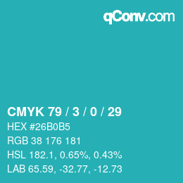 Color code: CMYK 79 / 3 / 0 / 29 | qconv.com