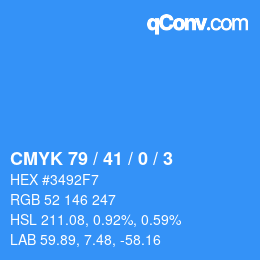颜色代码: CMYK 79 / 41 / 0 / 3 | qconv.com