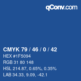 Color code: CMYK 79 / 46 / 0 / 42 | qconv.com