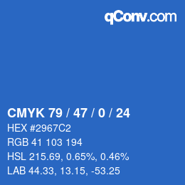 颜色代码: CMYK 79 / 47 / 0 / 24 | qconv.com