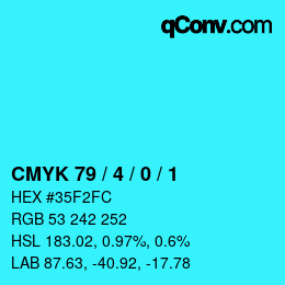 Color code: CMYK 79 / 4 / 0 / 1 | qconv.com