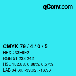 Color code: CMYK 79 / 4 / 0 / 5 | qconv.com