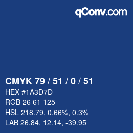 Color code: CMYK 79 / 51 / 0 / 51 | qconv.com