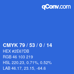 颜色代码: CMYK 79 / 53 / 0 / 14 | qconv.com