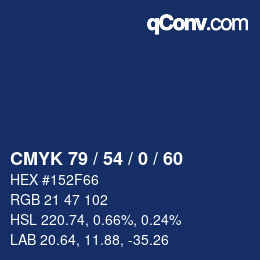 颜色代码: CMYK 79 / 54 / 0 / 60 | qconv.com