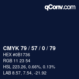 カラーコード: CMYK 79 / 57 / 0 / 79 | qconv.com