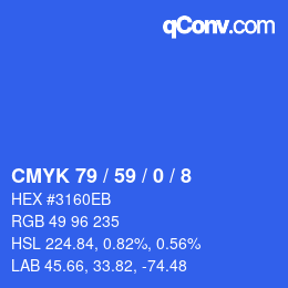 カラーコード: CMYK 79 / 59 / 0 / 8 | qconv.com