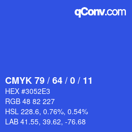 颜色代码: CMYK 79 / 64 / 0 / 11 | qconv.com