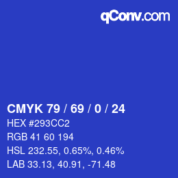 Color code: CMYK 79 / 69 / 0 / 24 | qconv.com
