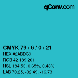 Código de color: CMYK 79 / 6 / 0 / 21 | qconv.com