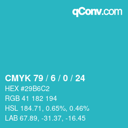 Color code: CMYK 79 / 6 / 0 / 24 | qconv.com