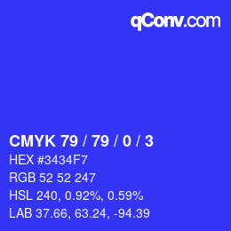 Color code: CMYK 79 / 79 / 0 / 3 | qconv.com