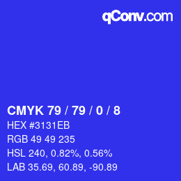 Color code: CMYK 79 / 79 / 0 / 8 | qconv.com
