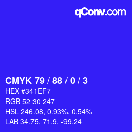 Color code: CMYK 79 / 88 / 0 / 3 | qconv.com
