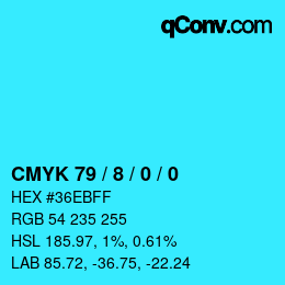 Color code: CMYK 79 / 8 / 0 / 0 | qconv.com