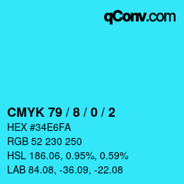 Color code: CMYK 79 / 8 / 0 / 2 | qconv.com