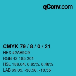 Color code: CMYK 79 / 8 / 0 / 21 | qconv.com