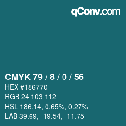 Color code: CMYK 79 / 8 / 0 / 56 | qconv.com