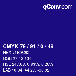 Color code: CMYK 79 / 91 / 0 / 49 | qconv.com
