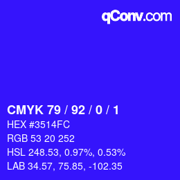 Color code: CMYK 79 / 92 / 0 / 1 | qconv.com