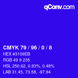 カラーコード: CMYK 79 / 96 / 0 / 8 | qconv.com