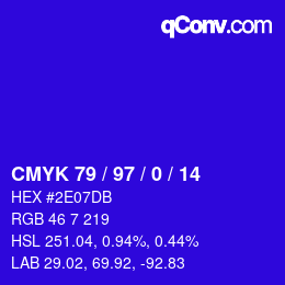 Color code: CMYK 79 / 97 / 0 / 14 | qconv.com