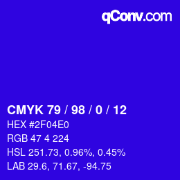 Color code: CMYK 79 / 98 / 0 / 12 | qconv.com
