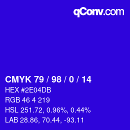 Color code: CMYK 79 / 98 / 0 / 14 | qconv.com