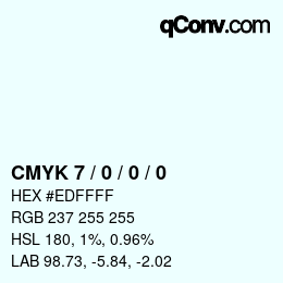 颜色代码: CMYK 7 / 0 / 0 / 0 | qconv.com