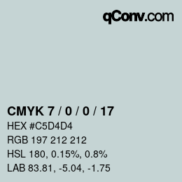 颜色代码: CMYK 7 / 0 / 0 / 17 | qconv.com
