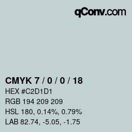 颜色代码: CMYK 7 / 0 / 0 / 18 | qconv.com