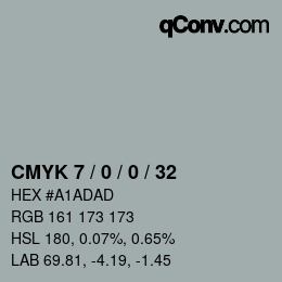 カラーコード: CMYK 7 / 0 / 0 / 32 | qconv.com