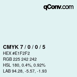 カラーコード: CMYK 7 / 0 / 0 / 5 | qconv.com
