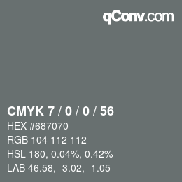 カラーコード: CMYK 7 / 0 / 0 / 56 | qconv.com