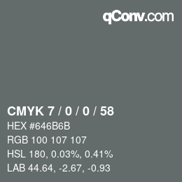 颜色代码: CMYK 7 / 0 / 0 / 58 | qconv.com