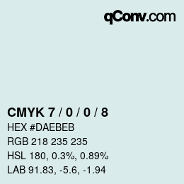 颜色代码: CMYK 7 / 0 / 0 / 8 | qconv.com
