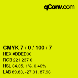 Color code: CMYK 7 / 0 / 100 / 7 | qconv.com