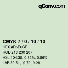 カラーコード: CMYK 7 / 0 / 10 / 10 | qconv.com