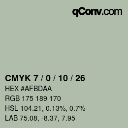 カラーコード: CMYK 7 / 0 / 10 / 26 | qconv.com