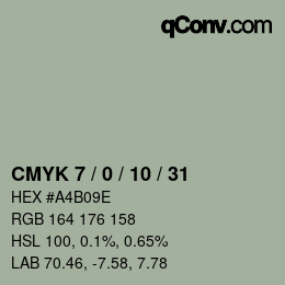 颜色代码: CMYK 7 / 0 / 10 / 31 | qconv.com