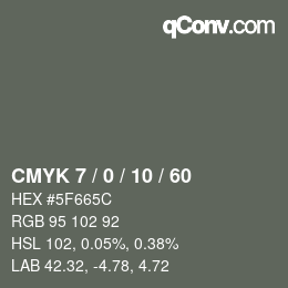 Color code: CMYK 7 / 0 / 10 / 60 | qconv.com