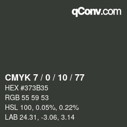 Color code: CMYK 7 / 0 / 10 / 77 | qconv.com