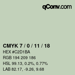 Color code: CMYK 7 / 0 / 11 / 18 | qconv.com