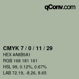 カラーコード: CMYK 7 / 0 / 11 / 29 | qconv.com